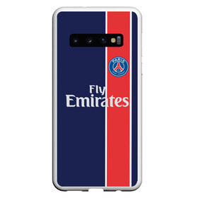 Чехол для Samsung Galaxy S10 с принтом PSG 2018 Original #1 в Новосибирске, Силикон | Область печати: задняя сторона чехла, без боковых панелей | Тематика изображения на принте: fc | fly emirates | paris | psg | лого | париж | псж | спорт | спортивные | фк | футбольный клуб