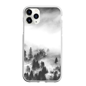 Чехол для iPhone 11 Pro матовый с принтом Лес и туман в Новосибирске, Силикон |  | Тематика изображения на принте: black and white | лес | лес и туман | туман | чернобелый  фон | чернобелый лес