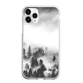 Чехол для iPhone 11 Pro Max матовый с принтом Лес и туман в Новосибирске, Силикон |  | Тематика изображения на принте: black and white | лес | лес и туман | туман | чернобелый  фон | чернобелый лес