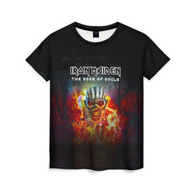 Женская футболка 3D с принтом Iron Maiden в Новосибирске, 100% полиэфир ( синтетическое хлопкоподобное полотно) | прямой крой, круглый вырез горловины, длина до линии бедер | iron maiden | адриан смит | айрон мейден | группа | дэйв мюррей | железная дева | индеец | ирон майден | метал | мрачный | музыка | огонь | песни | рок | стив харрис | тяжелый | хеви | хевиметал