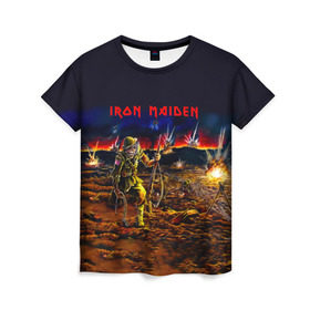 Женская футболка 3D с принтом Боец Iron Maiden в Новосибирске, 100% полиэфир ( синтетическое хлопкоподобное полотно) | прямой крой, круглый вырез горловины, длина до линии бедер | iron maiden | адриан смит | айрон мейден | война | группа | дэйв мюррей | железная дева | ирон майден | метал | мрачный | музыка | песни | рок | солдат | стив харрис | тяжелый | хеви | хевиметал