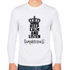 Мужской лонгслив хлопок с принтом Keep calm, listen Evanescence в Новосибирске, 100% хлопок |  | Тематика изображения на принте: 
