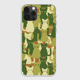 Чехол для iPhone 12 Pro Max с принтом Камуфляж в Новосибирске, Силикон |  | camouflage | cat | камуфляж | кот