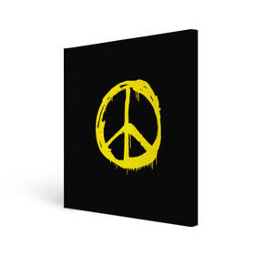 Холст квадратный с принтом Peace в Новосибирске, 100% ПВХ |  | Тематика изображения на принте: peace | vppdgryphon | арт | краска | мирный | миролюбивый | пацифик | прикольные | хиппи | цветные