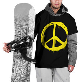 Накидка на куртку 3D с принтом Peace в Новосибирске, 100% полиэстер |  | Тематика изображения на принте: peace | vppdgryphon | арт | краска | мирный | миролюбивый | пацифик | прикольные | хиппи | цветные
