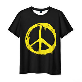 Мужская футболка 3D с принтом Peace в Новосибирске, 100% полиэфир | прямой крой, круглый вырез горловины, длина до линии бедер | peace | vppdgryphon | арт | краска | мирный | миролюбивый | пацифик | прикольные | хиппи | цветные