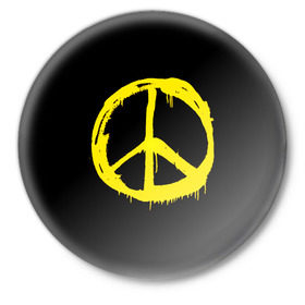 Значок с принтом Peace в Новосибирске,  металл | круглая форма, металлическая застежка в виде булавки | peace | vppdgryphon | арт | краска | мирный | миролюбивый | пацифик | прикольные | хиппи | цветные
