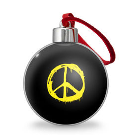 Ёлочный шар с принтом Peace в Новосибирске, Пластик | Диаметр: 77 мм | peace | vppdgryphon | арт | краска | мирный | миролюбивый | пацифик | прикольные | хиппи | цветные