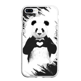 Чехол для iPhone 7Plus/8 Plus матовый с принтом Panda love в Новосибирске, Силикон | Область печати: задняя сторона чехла, без боковых панелей | Тематика изображения на принте: 14 февраля | love | panda | panda love | день святого валентина | любовь | панда