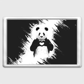 Магнит 45*70 с принтом Panda love в Новосибирске, Пластик | Размер: 78*52 мм; Размер печати: 70*45 | 14 февраля | love | panda | panda love | день святого валентина | любовь | панда
