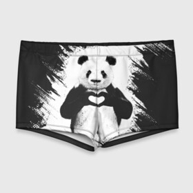 Мужские купальные плавки 3D с принтом Panda love в Новосибирске, Полиэстер 85%, Спандекс 15% |  | 14 февраля | love | panda | panda love | день святого валентина | любовь | панда