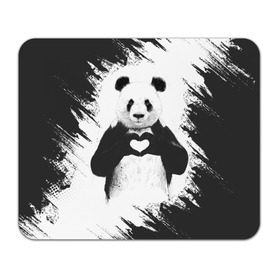 Коврик прямоугольный с принтом Panda love в Новосибирске, натуральный каучук | размер 230 х 185 мм; запечатка лицевой стороны | Тематика изображения на принте: 14 февраля | love | panda | panda love | день святого валентина | любовь | панда