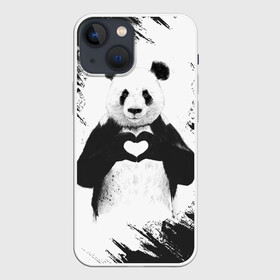 Чехол для iPhone 13 mini с принтом Panda love в Новосибирске,  |  | Тематика изображения на принте: 14 февраля | love | panda | panda love | день святого валентина | любовь | панда