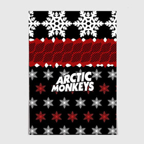 Постер с принтом Праздничный Arctic Monkeys в Новосибирске, 100% бумага
 | бумага, плотность 150 мг. Матовая, но за счет высокого коэффициента гладкости имеет небольшой блеск и дает на свету блики, но в отличии от глянцевой бумаги не покрыта лаком | алекс тёрнер | арктик | арктические мартышки | гаражный | группа | джейми кук | знак | инди рок | красный | м | манкис | музыка | надпись | ник о мэлли | новогодний | новый год | обезьяна