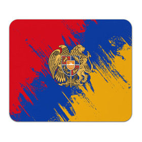 Коврик прямоугольный с принтом Герб и флаг Армении в Новосибирске, натуральный каучук | размер 230 х 185 мм; запечатка лицевой стороны | армения | герб армении | герб и флаг армении | флаг армении