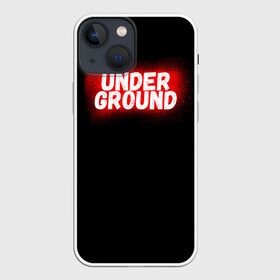 Чехол для iPhone 13 mini с принтом Underground в Новосибирске,  |  | calligraphy | fonts | hiphop | logo | paint | rap | style | trap | under | underground | андерграунд | каллиграфия | рэп | стиль | трэп | хипхоп | шрифт