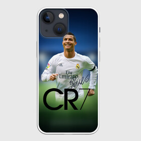 Чехол для iPhone 13 mini с принтом Криштиану Роналду 3 в Новосибирске,  |  | cristiano ronaldo | fifa | madrid | portugal | real | respect | uefa | автограф | игрок | криштиану | лучший | мадрид | мира | португалия | реал | роналду | сборная | футбол