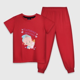 Детская пижама хлопок с принтом Папины девочки в Новосибирске, 100% хлопок |  брюки и футболка прямого кроя, без карманов, на брюках мягкая резинка на поясе и по низу штанин
 | беременность | будущая мама | дитя | дочка | мама | ребенок