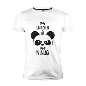 Мужская футболка премиум с принтом Unicorn ninja в Новосибирске, 92% хлопок, 8% лайкра | приталенный силуэт, круглый вырез ворота, длина до линии бедра, короткий рукав | Тематика изображения на принте: panda dab | unicorn ninja