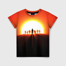 Детская футболка 3D с принтом Sun в Новосибирске, 100% гипоаллергенный полиэфир | прямой крой, круглый вырез горловины, длина до линии бедер, чуть спущенное плечо, ткань немного тянется | red dead redemption | red dead redemption 2 | дикий запад | ковбои