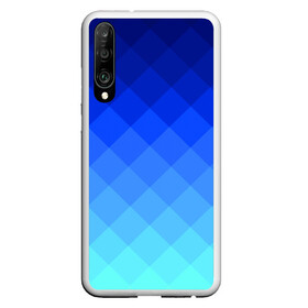 Чехол для Honor P30 с принтом Blue geometria в Новосибирске, Силикон | Область печати: задняя сторона чехла, без боковых панелей | blue | geometria | абстракция | бирюза | бирюзовый | геометрия | куб | синий