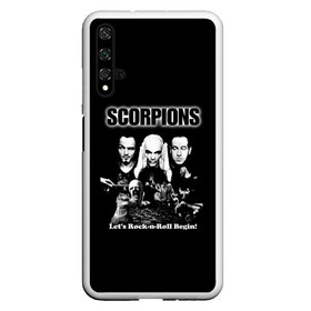 Чехол для Honor 20 с принтом Группа Scorpions в Новосибирске, Силикон | Область печати: задняя сторона чехла, без боковых панелей | scorpions | группа | скорпионс | хард | хардрок