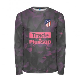 Мужской лонгслив 3D с принтом Atletico Madrid Original #8 в Новосибирске, 100% полиэстер | длинные рукава, круглый вырез горловины, полуприлегающий силуэт | атлетико мадрид | полигоны | эмблема