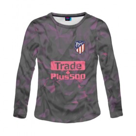 Женский лонгслив 3D с принтом Atletico Madrid Original #8 в Новосибирске, 100% полиэстер | длинные рукава, круглый вырез горловины, полуприлегающий силуэт | атлетико мадрид | полигоны | эмблема