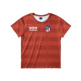 Детская футболка 3D с принтом Atletico Madrid Original #10 в Новосибирске, 100% гипоаллергенный полиэфир | прямой крой, круглый вырез горловины, длина до линии бедер, чуть спущенное плечо, ткань немного тянется | атлетико мадрид | эмблема