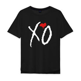 Мужская футболка хлопок Oversize с принтом XO в Новосибирске, 100% хлопок | свободный крой, круглый ворот, “спинка” длиннее передней части | the weeknd