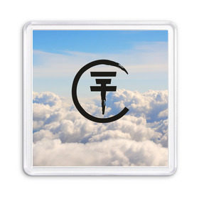 Магнит 55*55 с принтом Clouds Tokio Hotel в Новосибирске, Пластик | Размер: 65*65 мм; Размер печати: 55*55 мм | Тематика изображения на принте: bill kaulitz | tokio hotel | билл каулиц