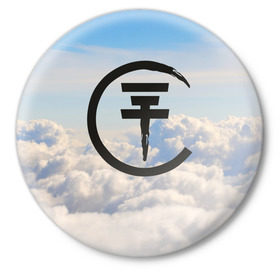 Значок с принтом Clouds Tokio Hotel в Новосибирске,  металл | круглая форма, металлическая застежка в виде булавки | bill kaulitz | tokio hotel | билл каулиц