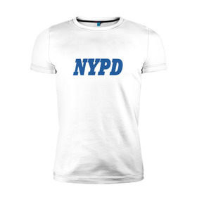Мужская футболка премиум с принтом NYPD в Новосибирске, 92% хлопок, 8% лайкра | приталенный силуэт, круглый вырез ворота, длина до линии бедра, короткий рукав | new york police department | департамент | нью йорк