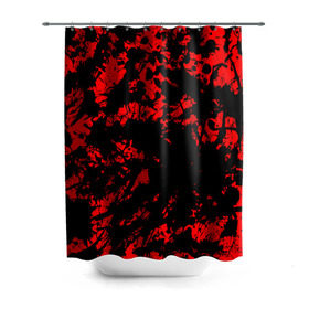 Штора 3D для ванной с принтом Красные краски в Новосибирске, 100% полиэстер | плотность материала — 100 г/м2. Стандартный размер — 146 см х 180 см. По верхнему краю — пластиковые люверсы для креплений. В комплекте 10 пластиковых колец | abstraction | абстракция красок | брызги красок | краска | красные краски | потертость красок | разводы красок | черно белый