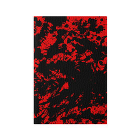 Обложка для паспорта матовая кожа с принтом Красные краски в Новосибирске, натуральная матовая кожа | размер 19,3 х 13,7 см; прозрачные пластиковые крепления | abstraction | абстракция красок | брызги красок | краска | красные краски | потертость красок | разводы красок | черно белый