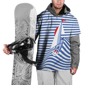 Накидка на куртку 3D с принтом Яхта в Новосибирске, 100% полиэстер |  | flag | joke | prank | sail | sea | stripes | water | waves | yacht vest | вода | волны | море | парус | полосы | прикол | тельняшка | флаг | шутка | яхта