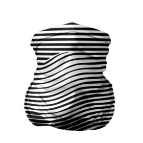 Бандана-труба 3D с принтом Череп в Новосибирске, 100% полиэстер, ткань с особыми свойствами — Activecool | плотность 150‒180 г/м2; хорошо тянется, но сохраняет форму | Тематика изображения на принте: art | optical | skull | stripes | vest | искусство | оптическое | полосы | тельняшка | череп