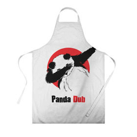 Фартук 3D с принтом Panda dub в Новосибирске, 100% полиэстер | общий размер — 65 х 85 см, ширина нагрудника — 26 см, горловина — 53 см, длина завязок — 54 см, общий обхват в поясе — 173 см. Принт на завязках и на горловине наносится с двух сторон, на основной части фартука — только с внешней стороны | dab | dance | dub | movement | panda | движение | панда | танец