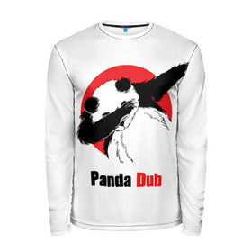 Мужской лонгслив 3D с принтом Panda dub в Новосибирске, 100% полиэстер | длинные рукава, круглый вырез горловины, полуприлегающий силуэт | dab | dance | dub | movement | panda | движение | панда | танец