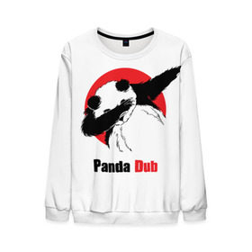 Мужской свитшот 3D с принтом Panda dub в Новосибирске, 100% полиэстер с мягким внутренним слоем | круглый вырез горловины, мягкая резинка на манжетах и поясе, свободная посадка по фигуре | dab | dance | dub | movement | panda | движение | панда | танец