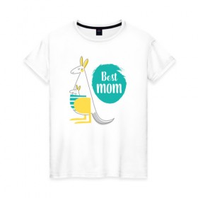 Женская футболка хлопок с принтом best mom в Новосибирске, 100% хлопок | прямой крой, круглый вырез горловины, длина до линии бедер, слегка спущенное плечо | дети | мама | семья