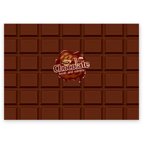 Поздравительная открытка с принтом Chocolate в Новосибирске, 100% бумага | плотность бумаги 280 г/м2, матовая, на обратной стороне линовка и место для марки
 | chocolate | fresh | еда | плитка | сладости | шоколад