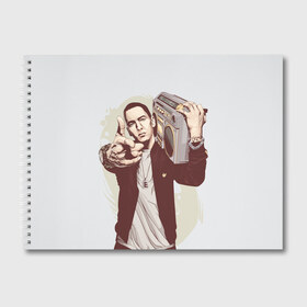 Альбом для рисования с принтом Eminem Art в Новосибирске, 100% бумага
 | матовая бумага, плотность 200 мг. | Тематика изображения на принте: art | eminem | hip hop | rap | rap god | арт | брюс | бумбокс | маршалл | мэтерс | рэп | хим хоп | эминем