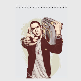 Скетчбук с принтом Eminem Art в Новосибирске, 100% бумага
 | 48 листов, плотность листов — 100 г/м2, плотность картонной обложки — 250 г/м2. Листы скреплены сверху удобной пружинной спиралью | Тематика изображения на принте: art | eminem | hip hop | rap | rap god | арт | брюс | бумбокс | маршалл | мэтерс | рэп | хим хоп | эминем