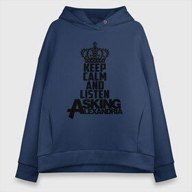 Женское худи Oversize хлопок с принтом Keep calm and listen AA в Новосибирске, френч-терри — 70% хлопок, 30% полиэстер. Мягкий теплый начес внутри —100% хлопок | боковые карманы, эластичные манжеты и нижняя кромка, капюшон на магнитной кнопке | aa | alexandria | asking | аа | александрия | аликсандрия | аскен | аскин | аскинг | бен брюс | группа | дэнни уорсноп | метал | музыка | пост | рок | хэви | электроникор