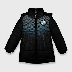 Зимняя куртка для девочек 3D с принтом BMW LINE PATTERN в Новосибирске, ткань верха — 100% полиэстер; подклад — 100% полиэстер, утеплитель — 100% полиэстер. | длина ниже бедра, удлиненная спинка, воротник стойка и отстегивающийся капюшон. Есть боковые карманы с листочкой на кнопках, утяжки по низу изделия и внутренний карман на молнии. 

Предусмотрены светоотражающий принт на спинке, радужный светоотражающий элемент на пуллере молнии и на резинке для утяжки. | bmw | bmw motorsport | bmw performance | carbon | m | motorsport | performance | sport | бмв | карбон | моторспорт | спорт