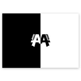 Поздравительная открытка с принтом Asking Alexandria в Новосибирске, 100% бумага | плотность бумаги 280 г/м2, матовая, на обратной стороне линовка и место для марки
 | aa | alexandria | asking | аа | александрия | аликсандрия | аскен | аскин | аскинг | бен брюс | группа | дэнни уорсноп | метал | музыка | пост | рок | хэви | электроникор