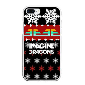 Чехол для iPhone 7Plus/8 Plus матовый с принтом Праздничный Imagine Dragons в Новосибирске, Силикон | Область печати: задняя сторона чехла, без боковых панелей | Тематика изображения на принте: альтернативный | американская | группа | драгонс | имеджин | инди | индирок | новогодний | поп | рождество | рок | свитер | электроник