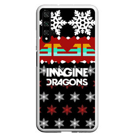 Чехол для Honor 20 с принтом Праздничный Imagine Dragons в Новосибирске, Силикон | Область печати: задняя сторона чехла, без боковых панелей | альтернативный | американская | группа | драгонс | имеджин | инди | индирок | новогодний | поп | рождество | рок | свитер | электроник