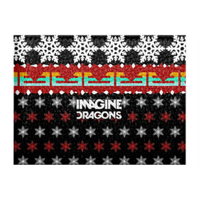 Обложка для студенческого билета с принтом Праздничный Imagine Dragons в Новосибирске, натуральная кожа | Размер: 11*8 см; Печать на всей внешней стороне | Тематика изображения на принте: альтернативный | американская | группа | драгонс | имеджин | инди | индирок | новогодний | поп | рождество | рок | свитер | электроник